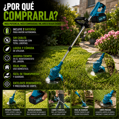 🌿 Podadora Orilladora Corta Césped Inalámbrica 2 Baterías