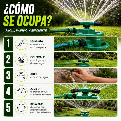 Rociador aspersor de Agua giratorio 360°