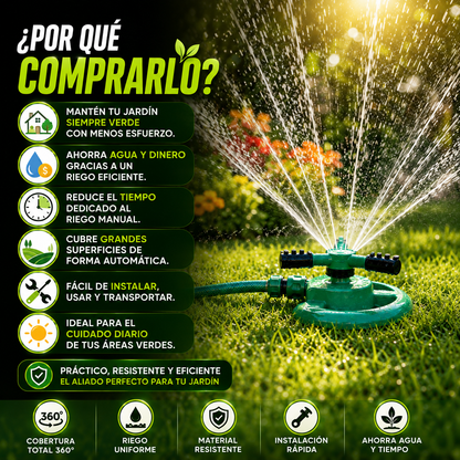 Rociador aspersor de Agua giratorio 360°