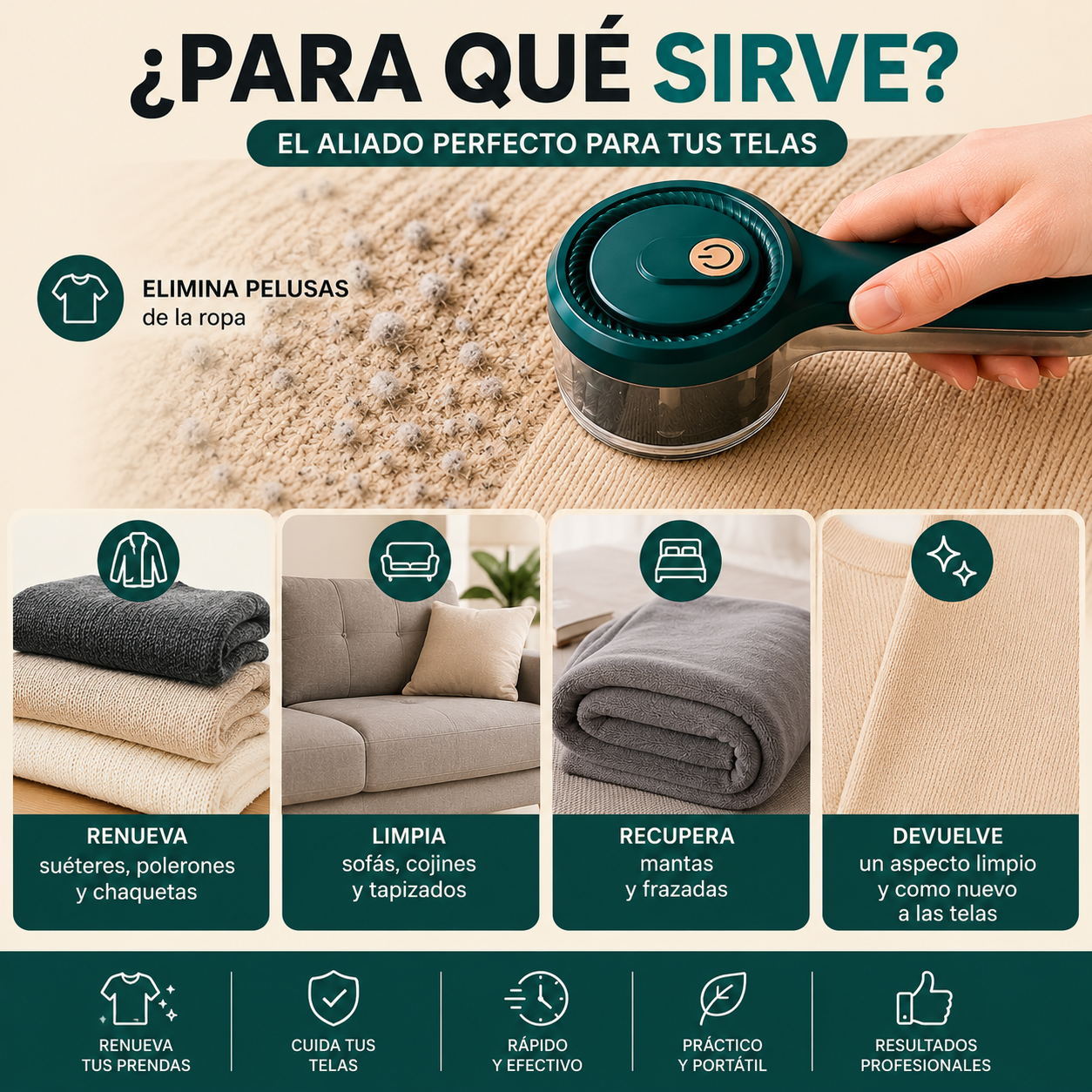 🔋 Quita Pelusas Recargable USB