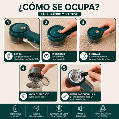 🔋 Quita Pelusas Recargable USB