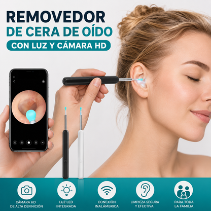 REMOVEDOR DE CERA DE OÍDO CON LUZ CAMARA HD