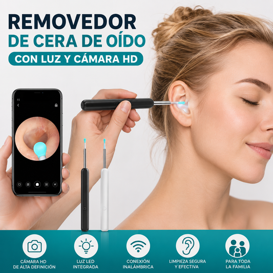 REMOVEDOR DE CERA DE OÍDO CON LUZ CAMARA HD