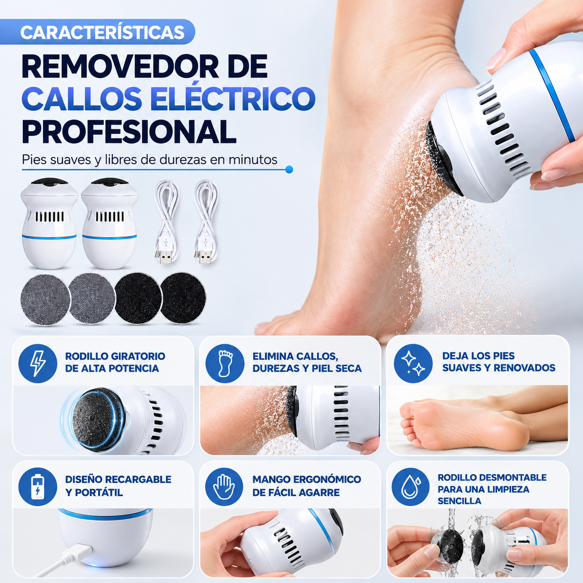 🦶 Removedor de Callos Eléctrico Profesional