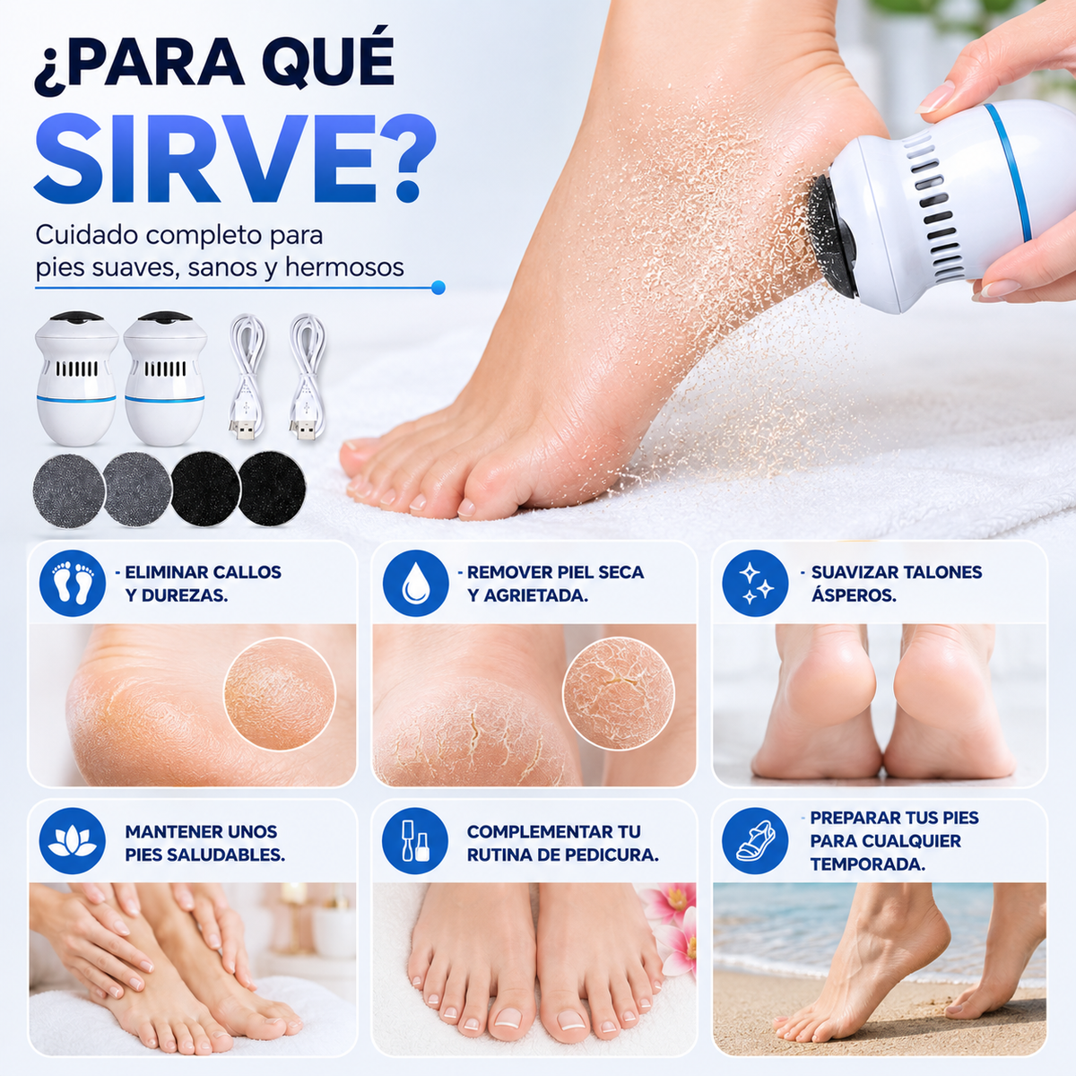 🦶 Removedor de Callos Eléctrico Profesional