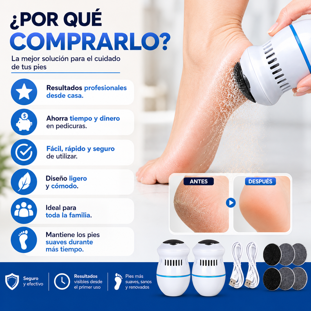 🦶 Removedor de Callos Eléctrico Profesional