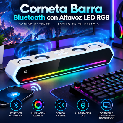 Corneta Barra Bluetooth con Altavoz LED RGB