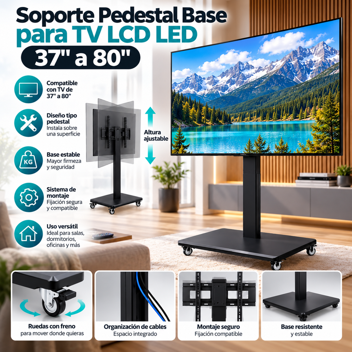 Soporte Pedestal Base para TV LCD LED 37" a 80"