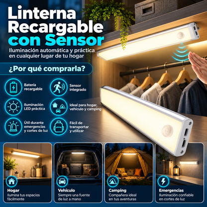Linterna Recargable con Sensor