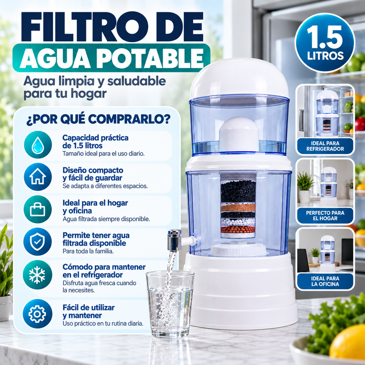 Filtro de Agua Potable 1.5 Litros