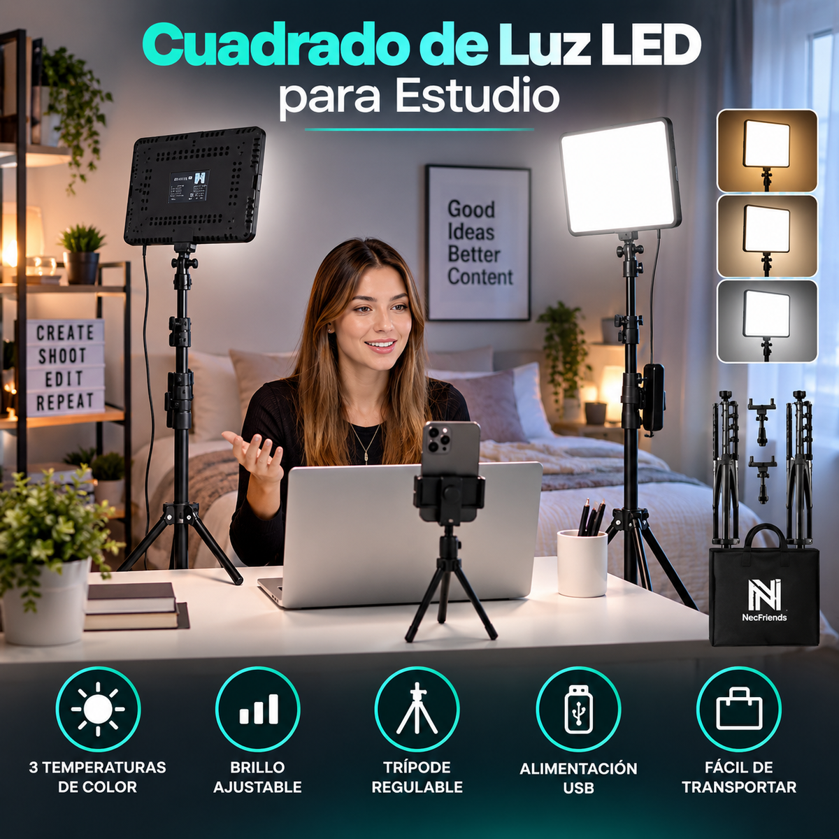 Cuadrado de Luz LED para Estudio