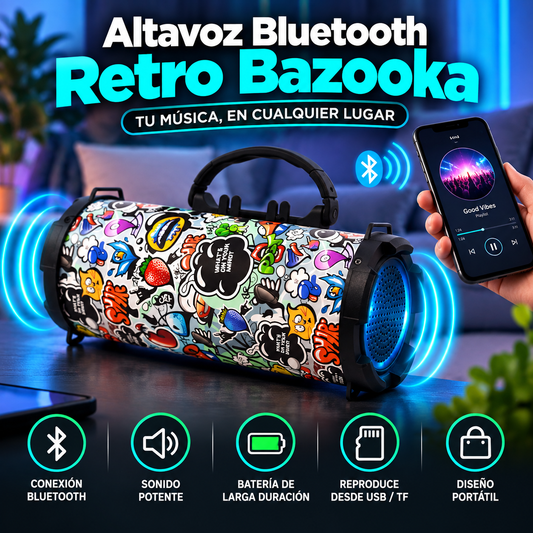 Altavoz Bluetooth Retro Bazooka