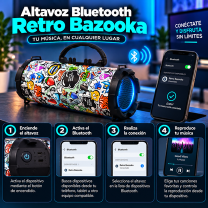 Altavoz Bluetooth Retro Bazooka