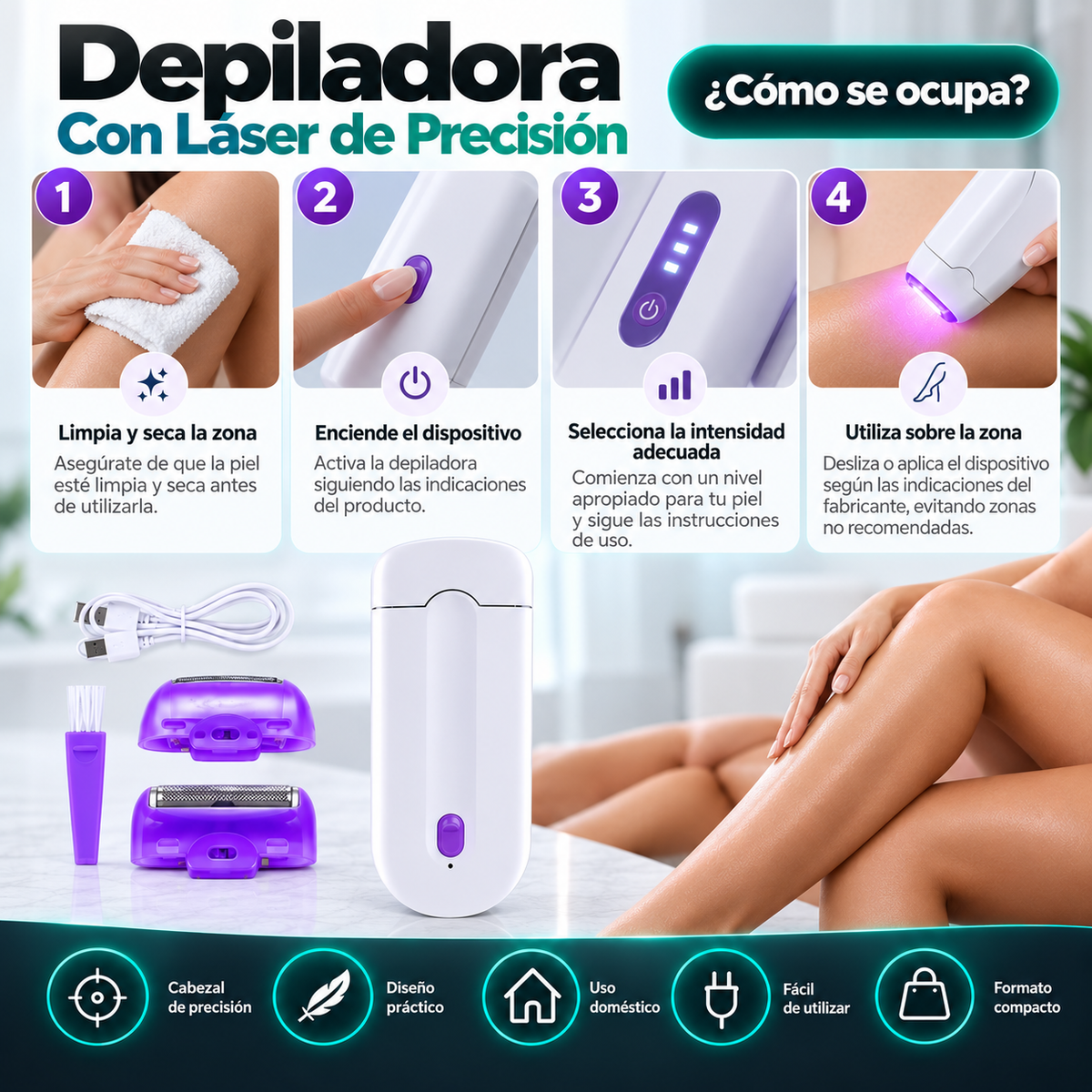 Depiladora Con Láser de Precisión