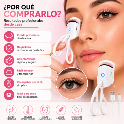 ✨ Rizador de Pestañas Eléctrico Recargable USB
