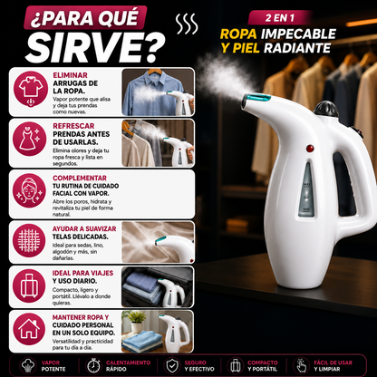 PLANCHA A VAPOR PARA ROPA Y SAUNA FACIAL