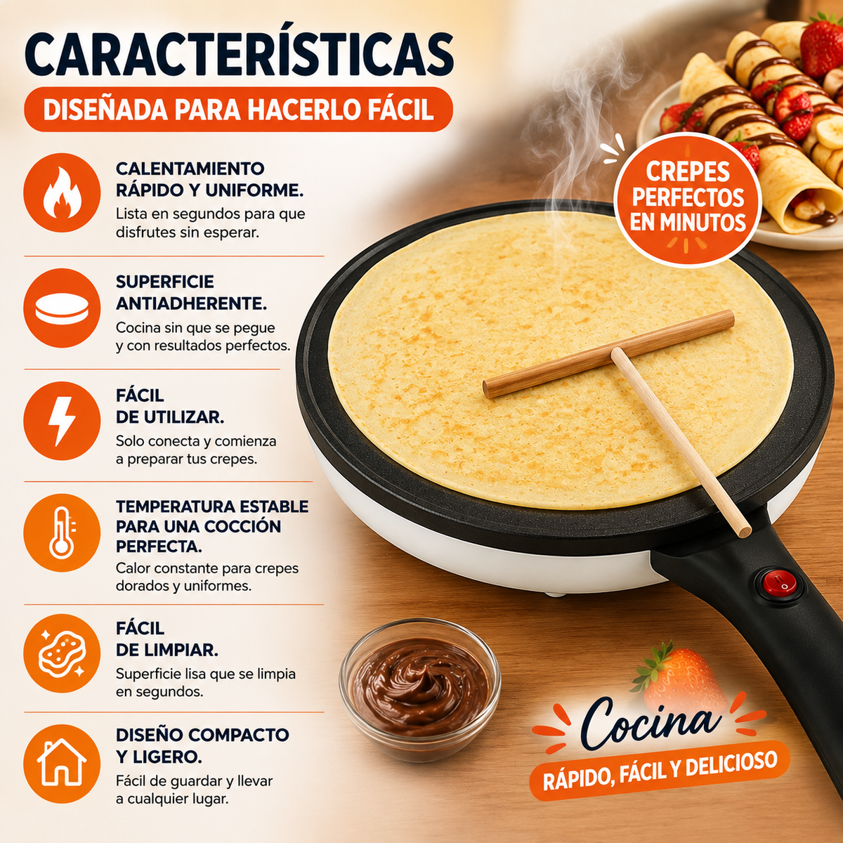 🥞 Plancha Eléctrica para Crepes