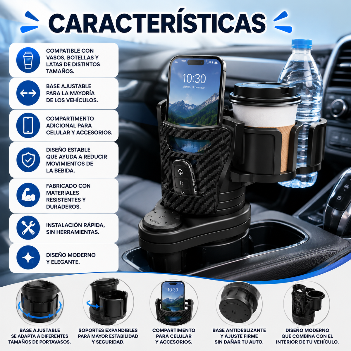 PORTAVASOS INTELIGENTE AUTOMÓVIL