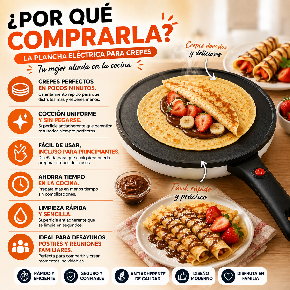 🥞 Plancha Eléctrica para Crepes