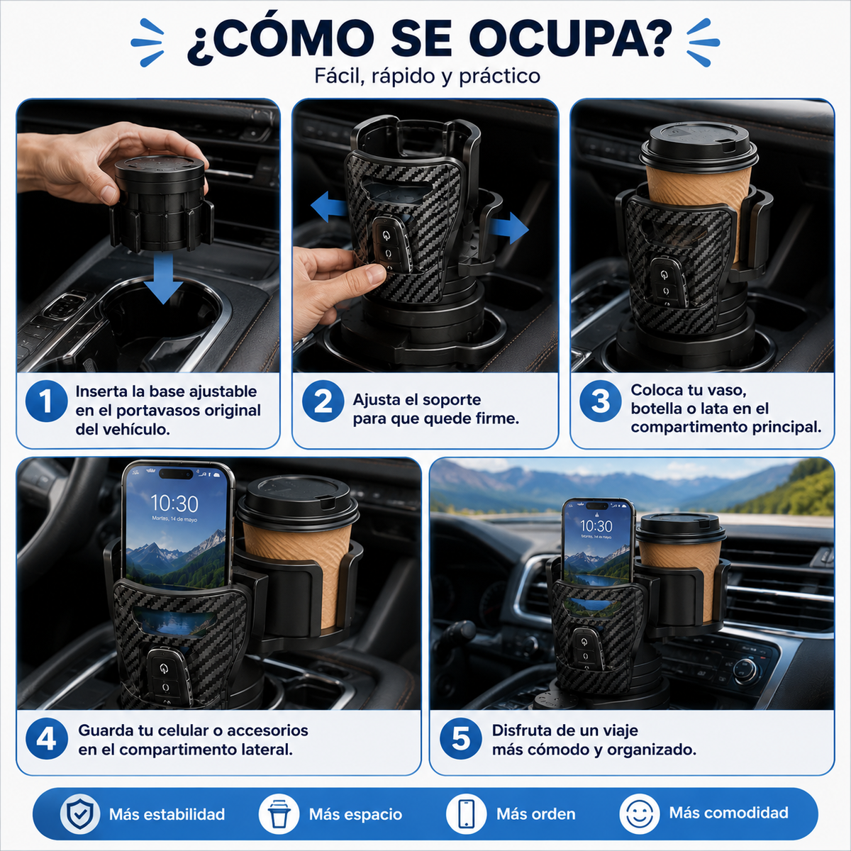 PORTAVASOS INTELIGENTE AUTOMÓVIL
