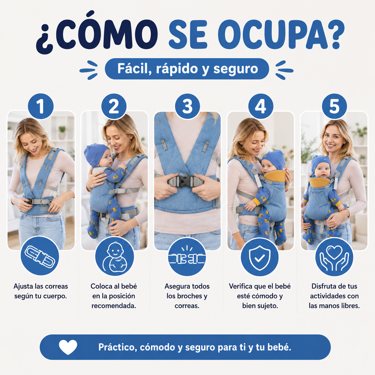 🍼 Portabebé Ergonómico Multifuncional