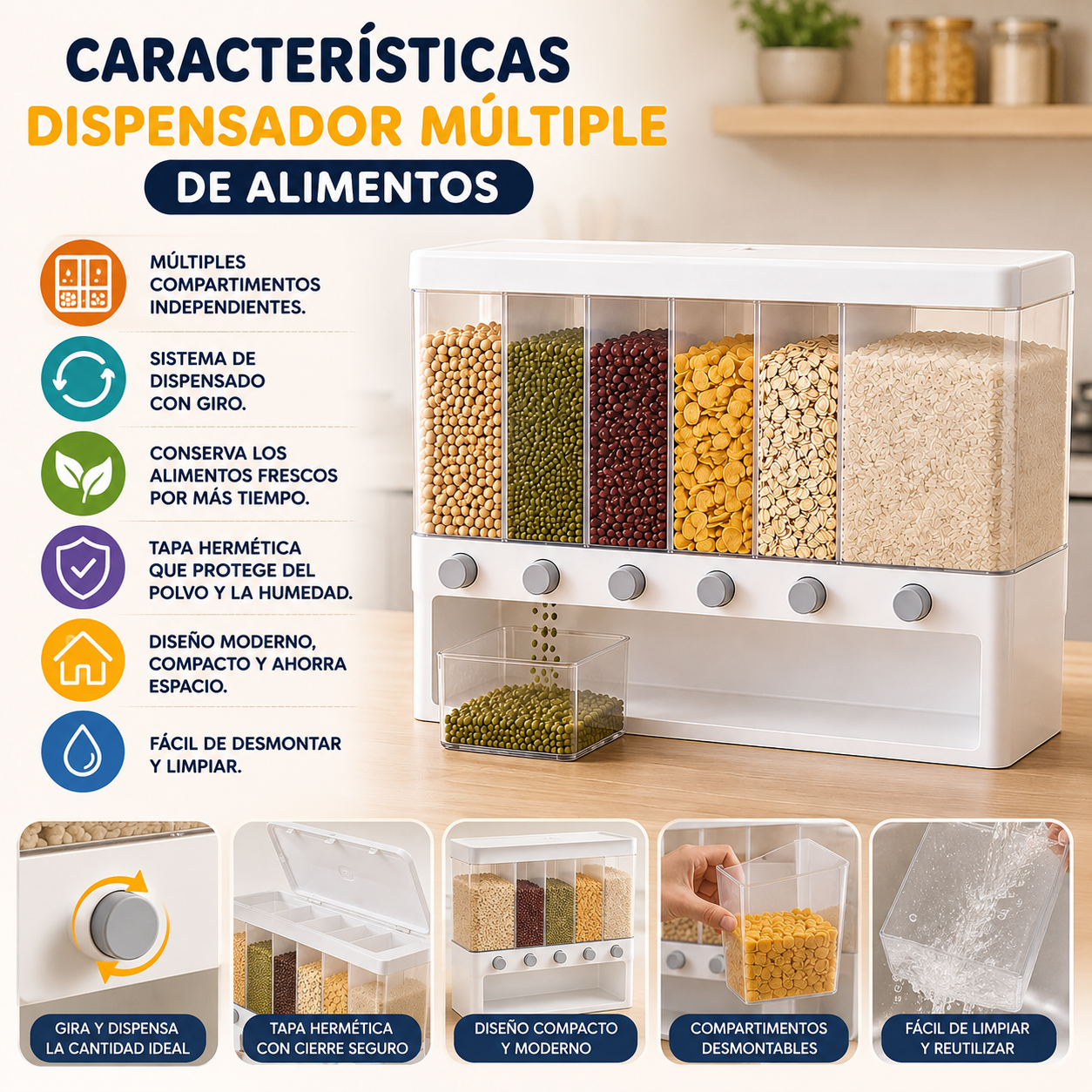 🥣 Dispensador Múltiple de Alimentos