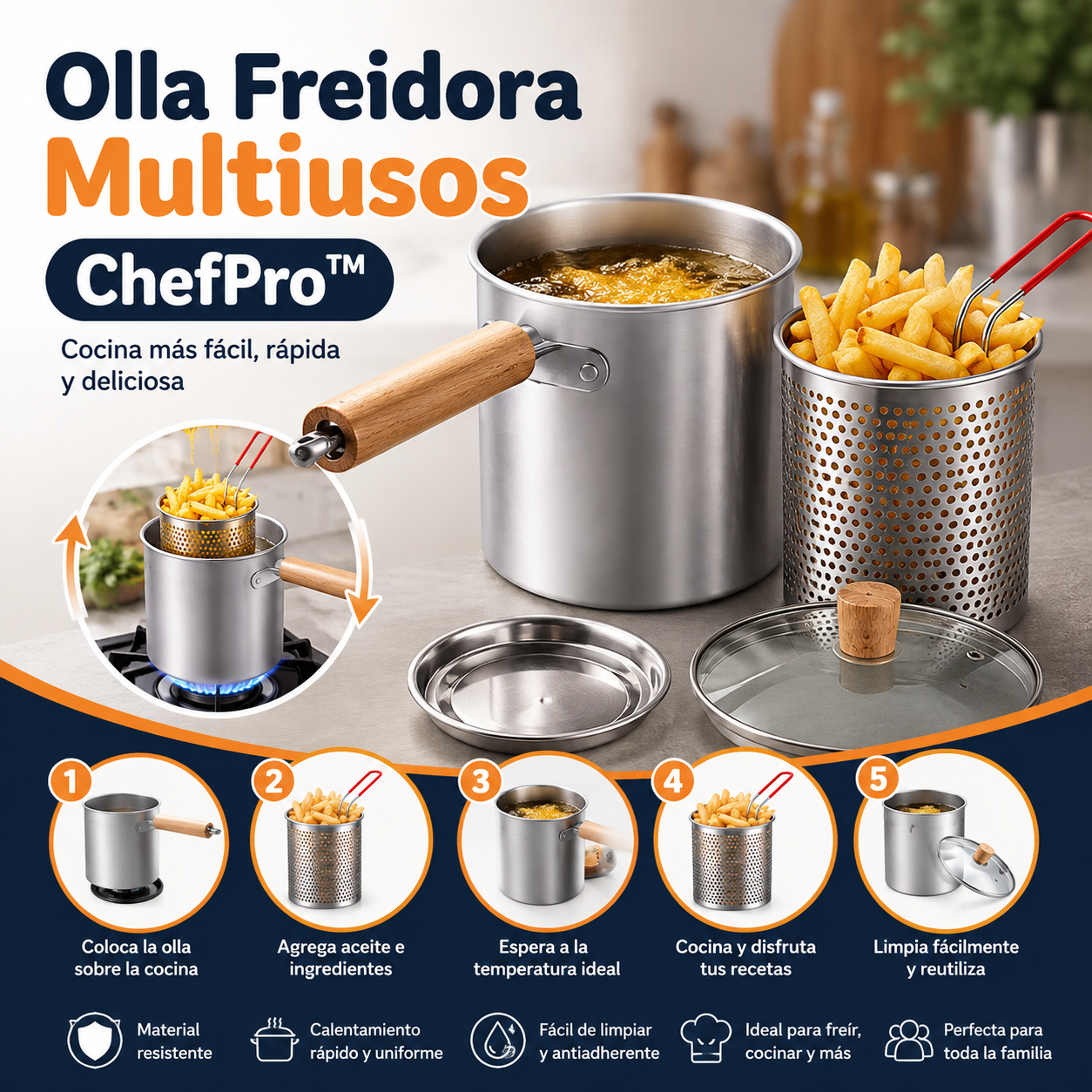 🍟 Olla Freidora Multiusos ChefPro™