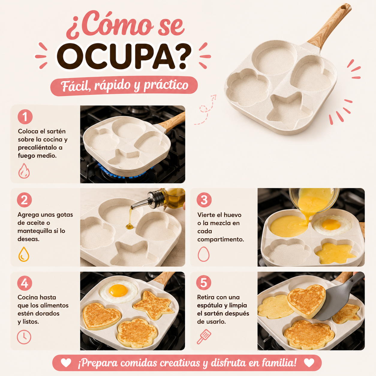 🍳 Sartén Antiadherente con Diseños