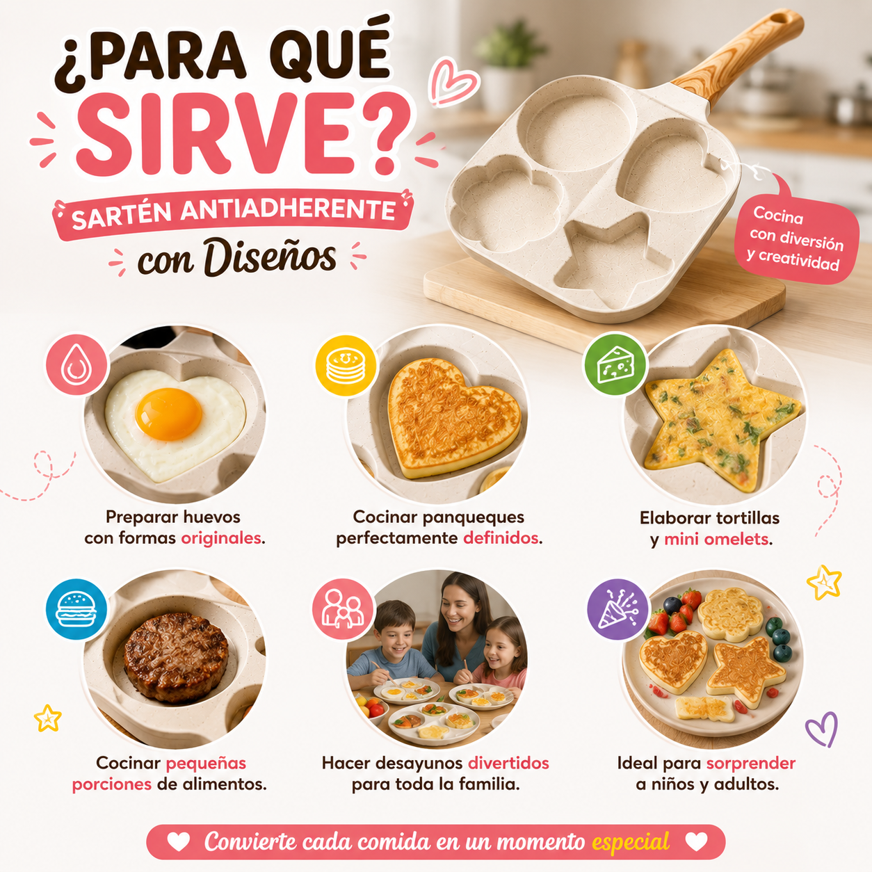🍳 Sartén Antiadherente con Diseños