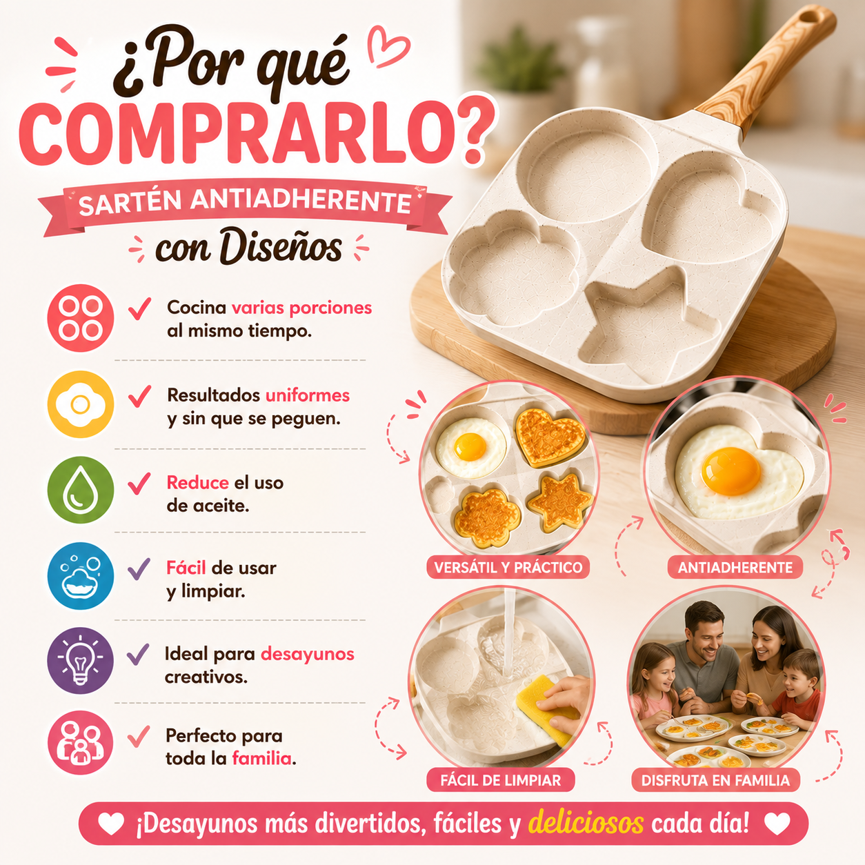 🍳 Sartén Antiadherente con Diseños