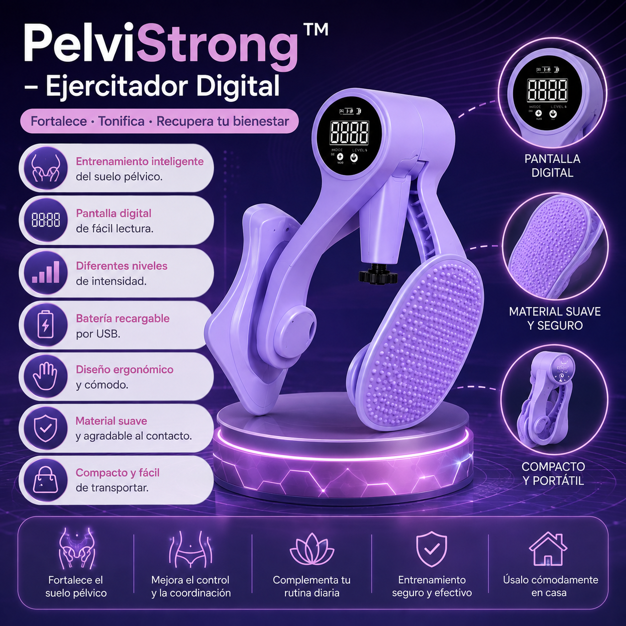 ✨ PelviStrong™ – Ejercitador Digital