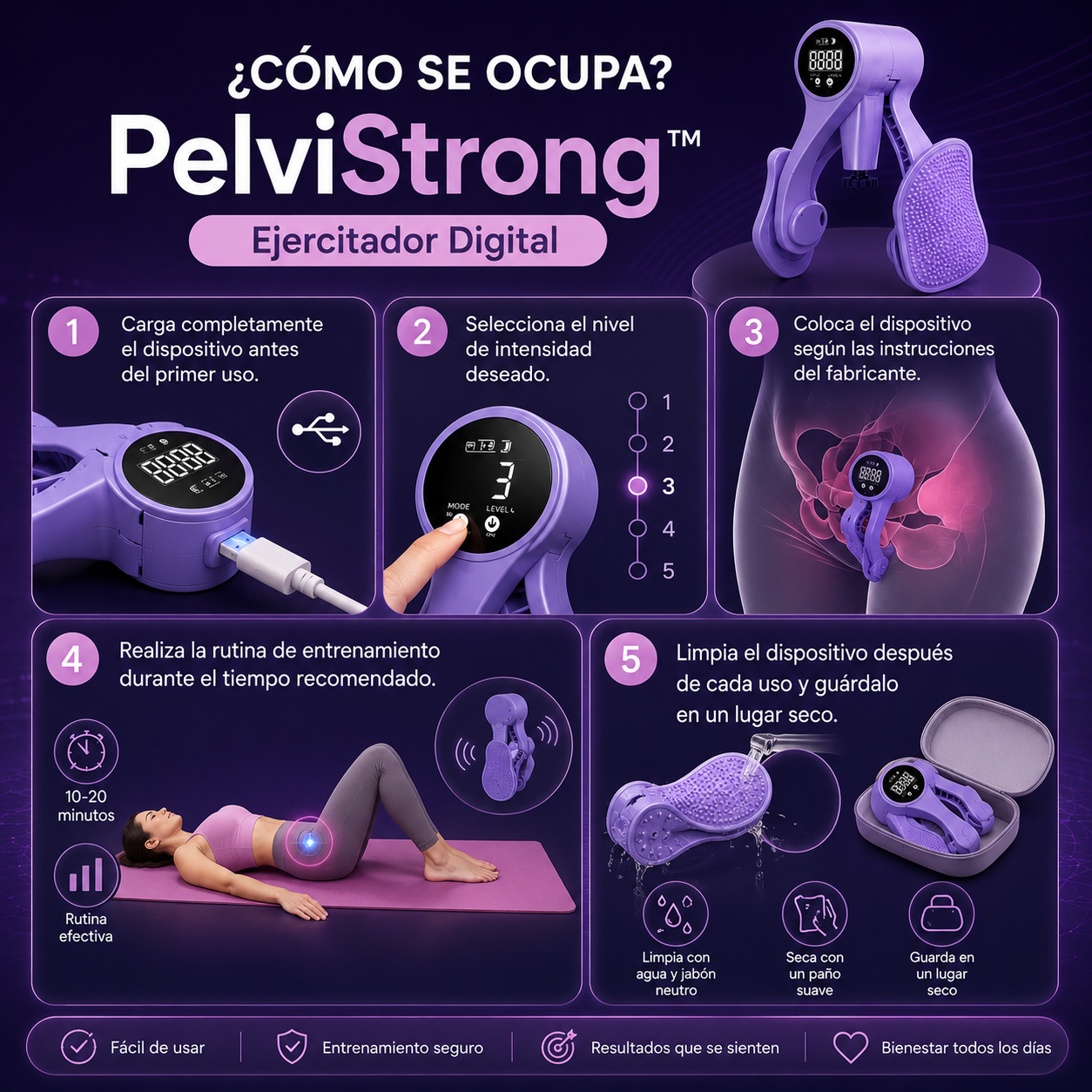✨ PelviStrong™ – Ejercitador Digital