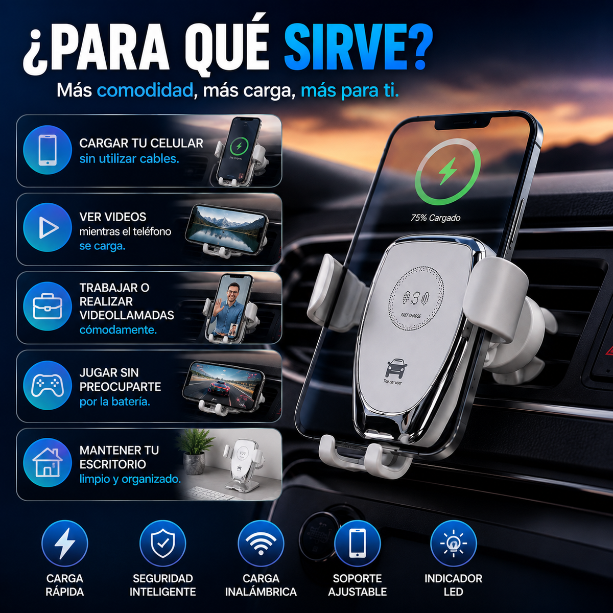 Cargador Inalámbrico con Soporte