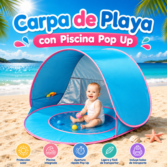 ☀️ Carpa de Playa con Piscina Pop Up