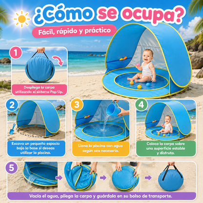 ☀️ Carpa de Playa con Piscina Pop Up
