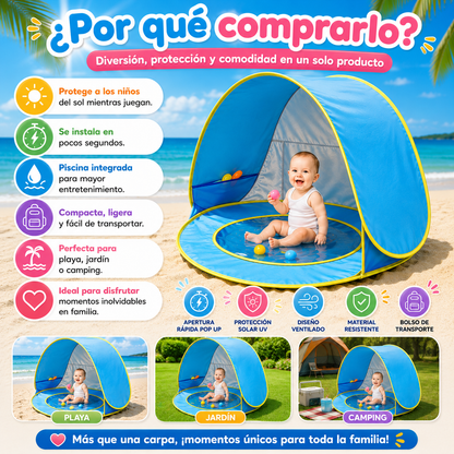☀️ Carpa de Playa con Piscina Pop Up