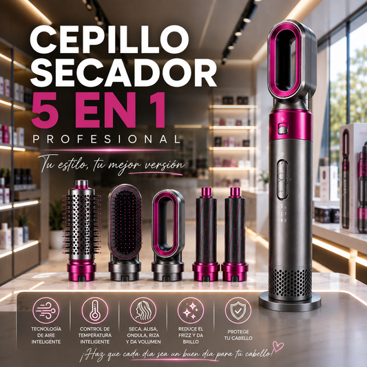 Cepillo Multiuso Rizador y Secador 5 en 1