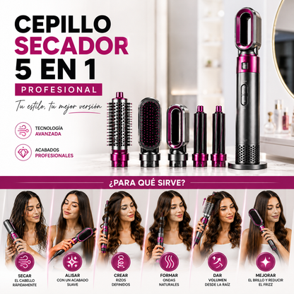 Cepillo Multiuso Rizador y Secador 5 en 1