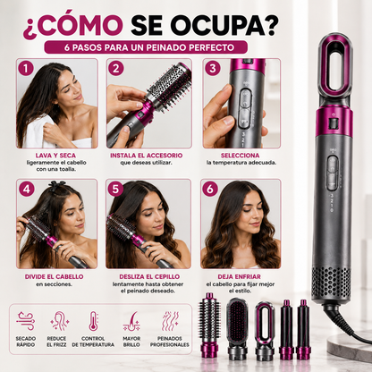 Cepillo Multiuso Rizador y Secador 5 en 1