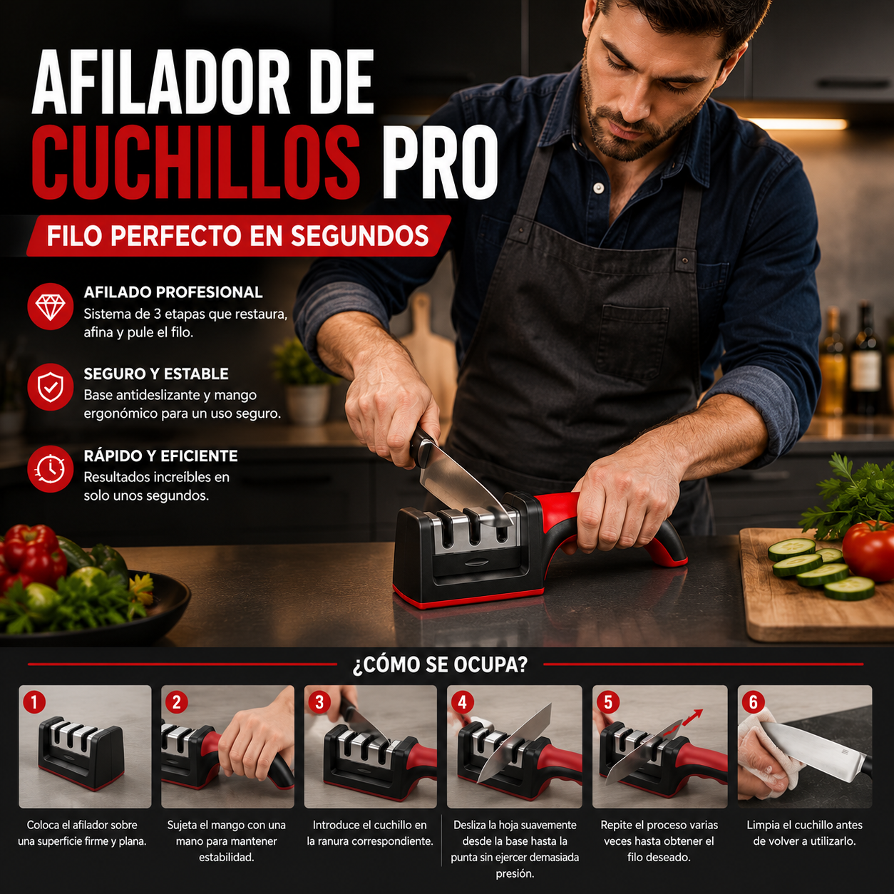 Afilador de Cuchillos Pro