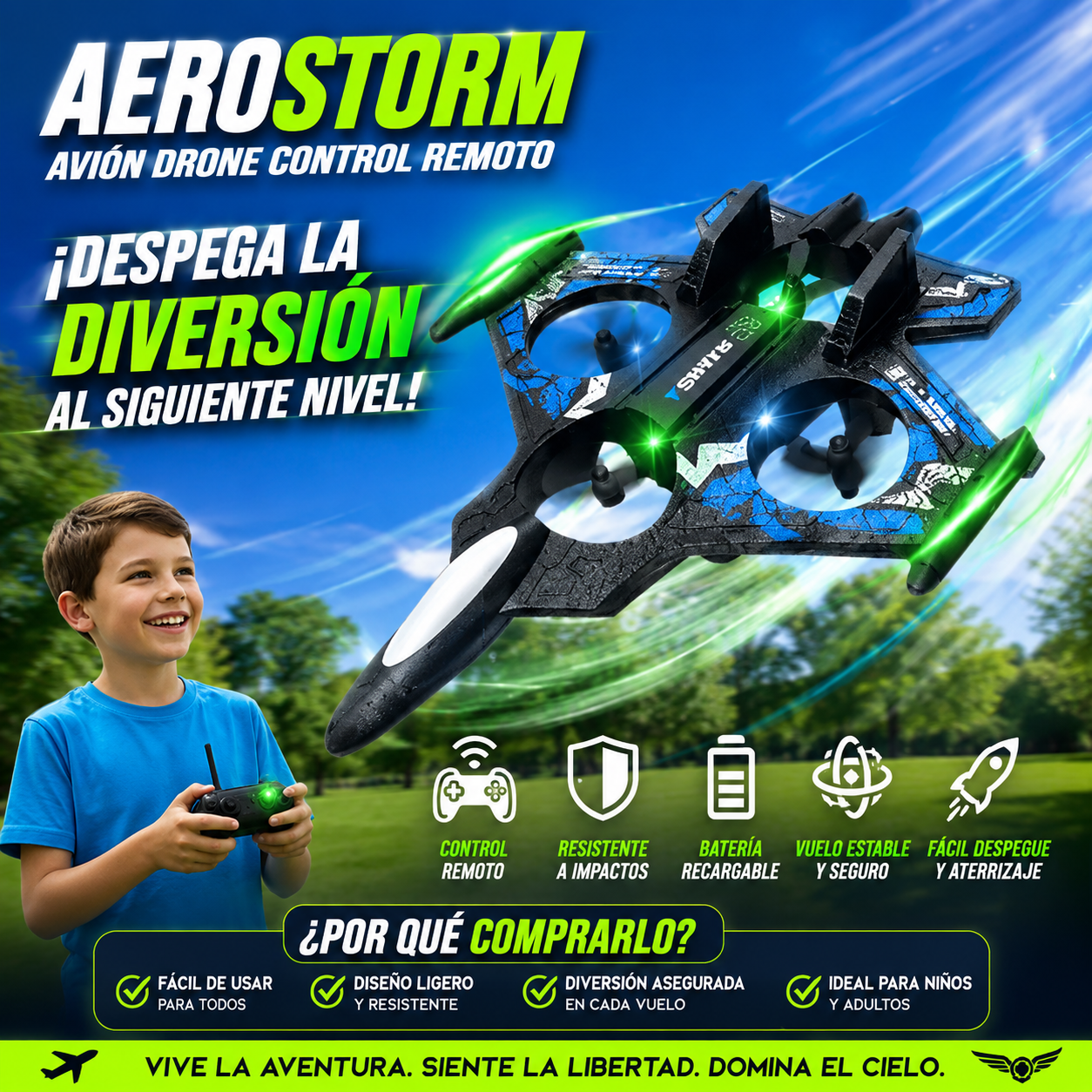 AeroStorm - Avión drone Control Remoto
