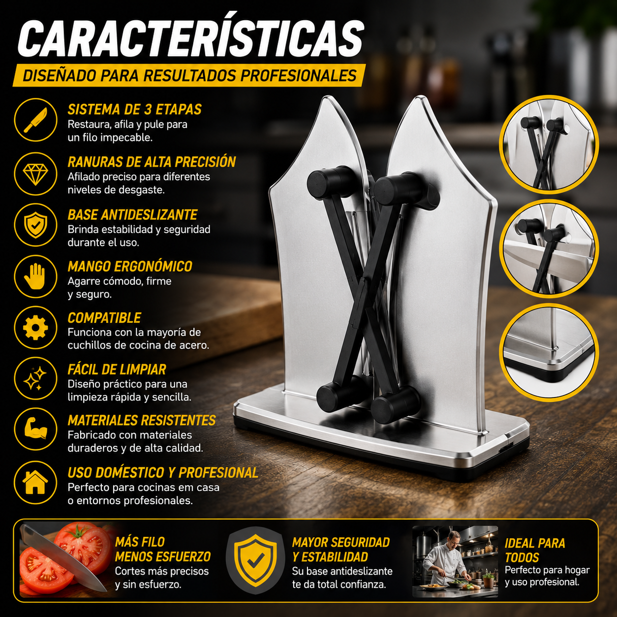 AFILADOR DE CUCHILLOS PROFESIONAL