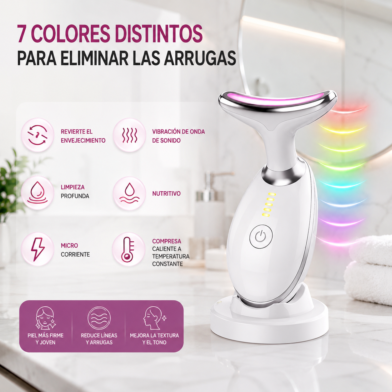 💫 ✨ Rejuvenecedor Facial y de Cuello con Tecnología de Luz Pulsada 💫 ✨ + ENVÍO GRATIS 🚚