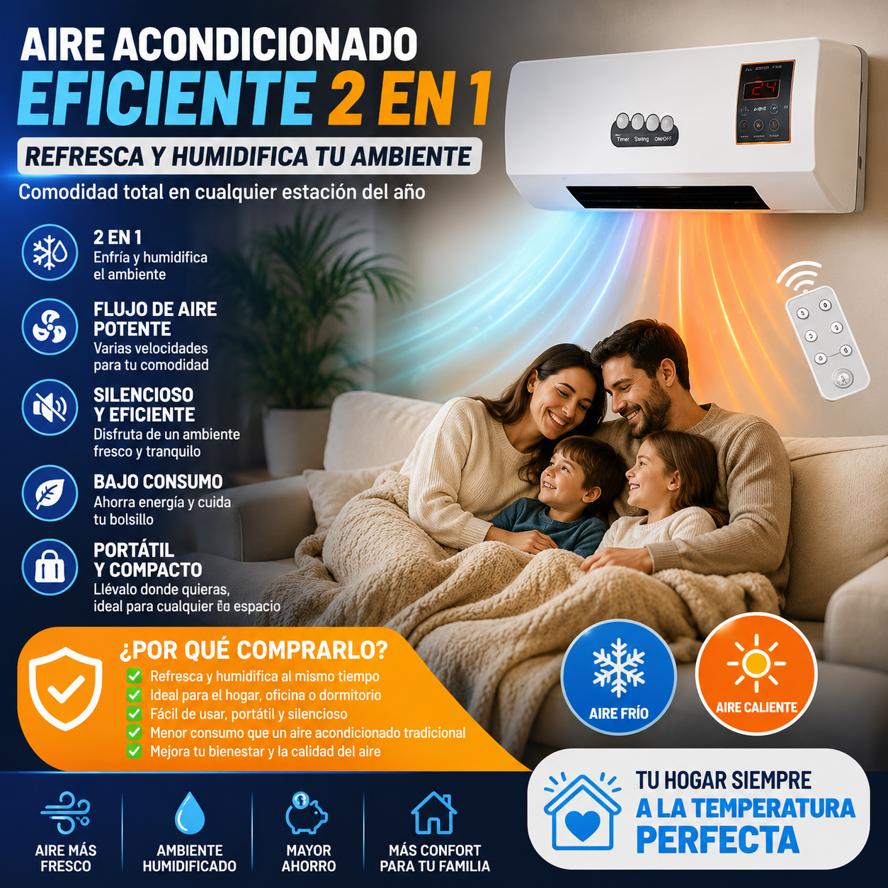 Aire Acondicionado Eficiente 2 En 1