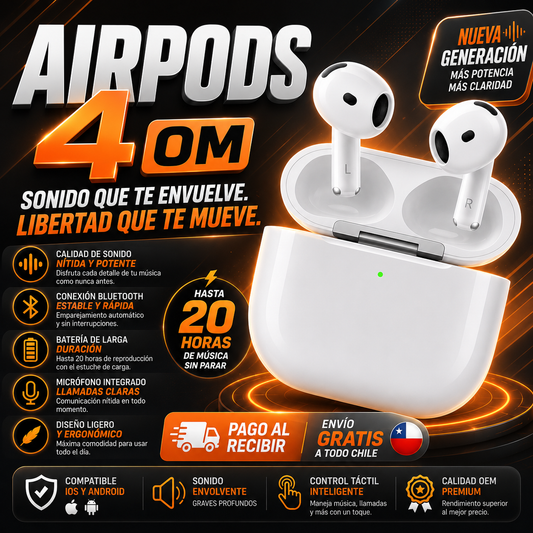 AIRPODS 4 OEM CON CANCELACIÓN DE RUIDO