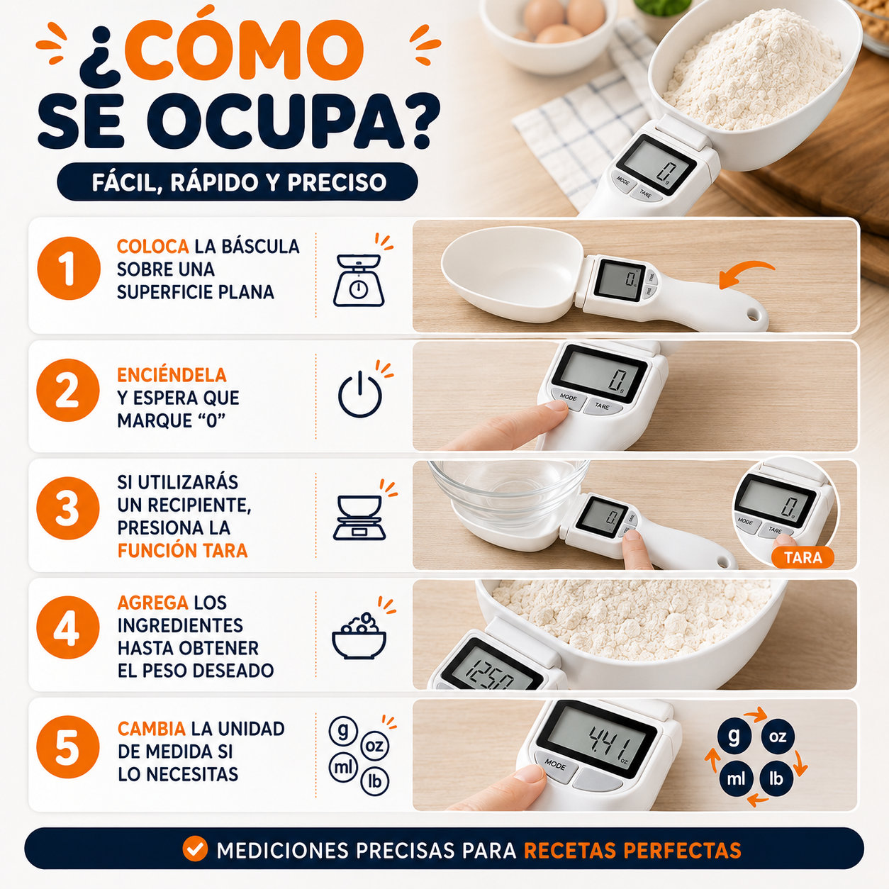 Báscula de comida electrónica LCD
