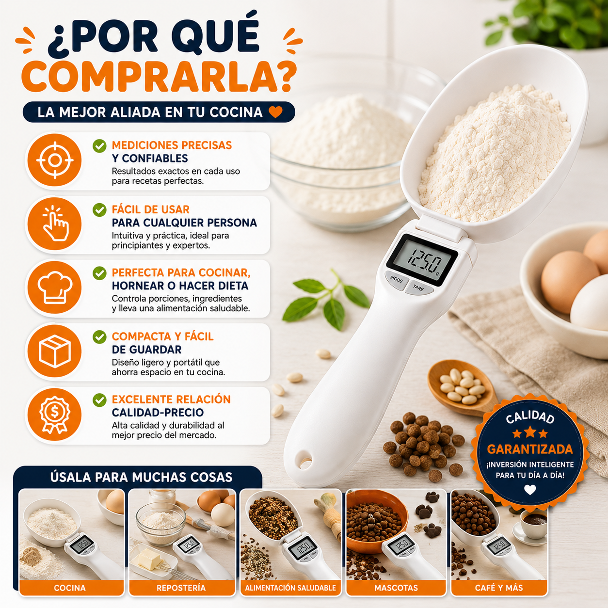 Báscula de comida electrónica LCD