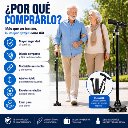 Bastón Ortopédico Retráctil Plegable