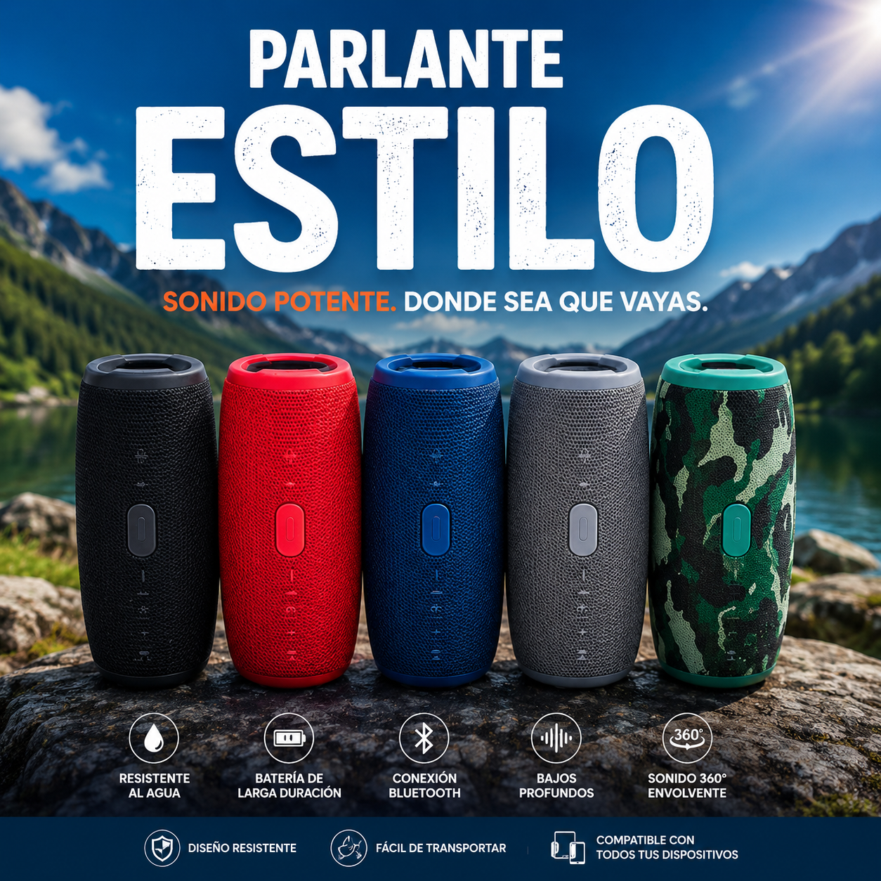 💫 ✨Parlante Estilo JBL Charge 5 DUPE💫 ✨Sonido Premium+ ENVÍO GRATIS 🚚