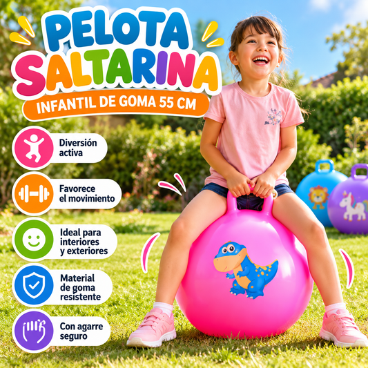 🦘 PELOTA SALTARINA INFANTIL DE GOMA 55 CM